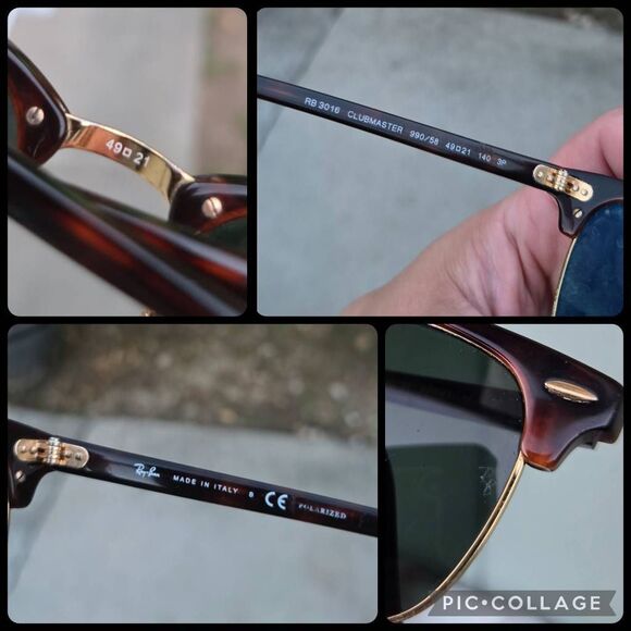 Ray-Ban Polarized Clubmaster Classic G-15 Polished Gold Tortoiseshell Sunglasses - Picture 7 of 8